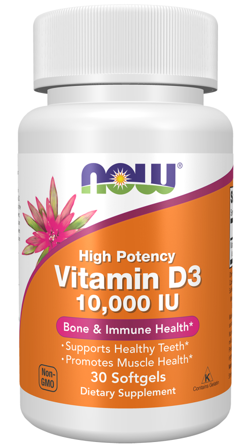NOW Vitamin D3 10000 IU Softgels | FamiliaBoost