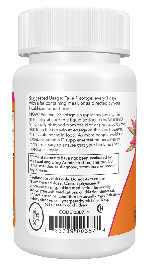 NOW Vitamin D3 10000 IU Softgels — product image 3 | FamiliaBoost