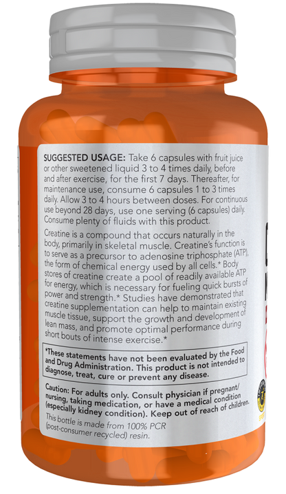 NOW Creatine Monohydrate Capsules — product image 3 | FamiliaBoost