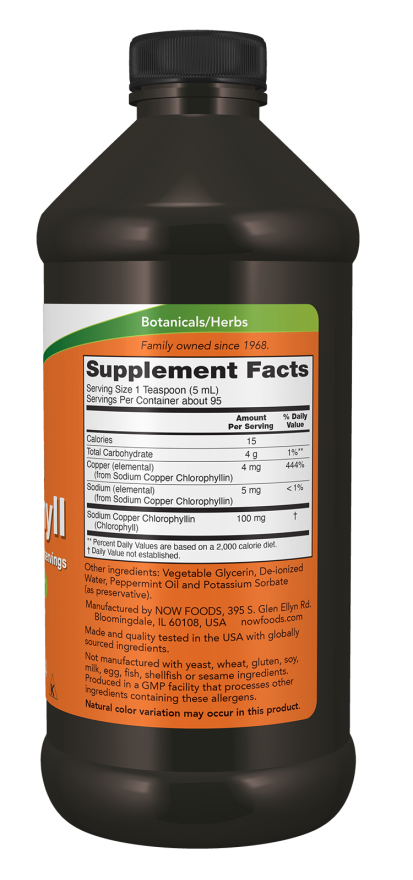 NOW Liquid Chlorophyll 473mL — product image 2 | FamiliaBoost