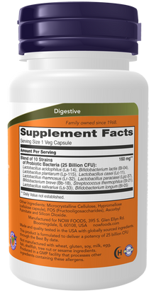 NOW Probiotic-10 25 Billion Veg Capsules — product image 2 | FamiliaBoost