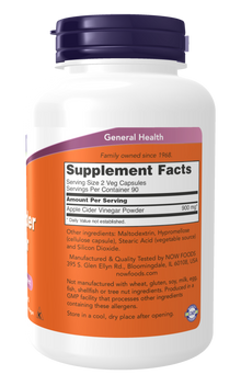 NOW Apple Cider Vinegar Capsules — product image 2 | FamiliaBoost