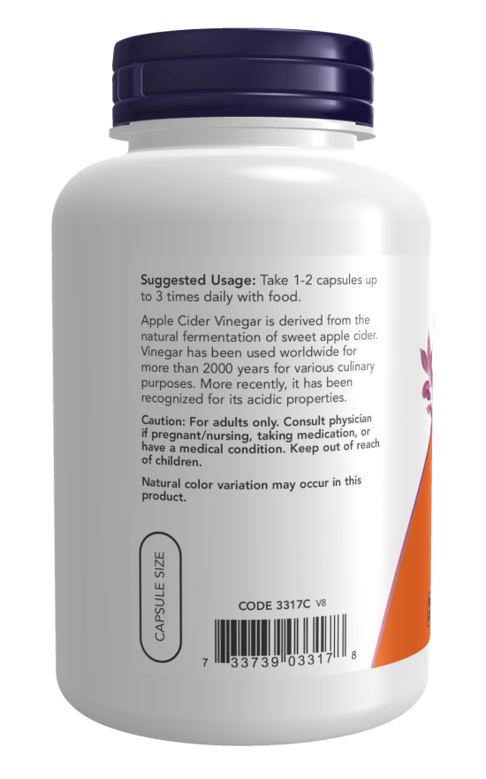 NOW Apple Cider Vinegar Capsules — product image 3 | FamiliaBoost
