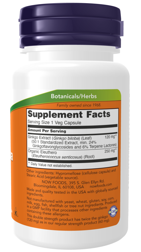 NOW Ginkgo Biloba Capsules — product image 2 | FamiliaBoost