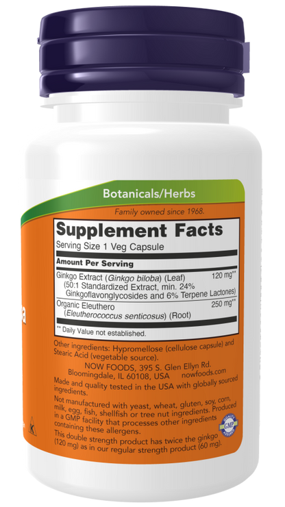 NOW Ginkgo Biloba Capsules — product image 2 | FamiliaBoost