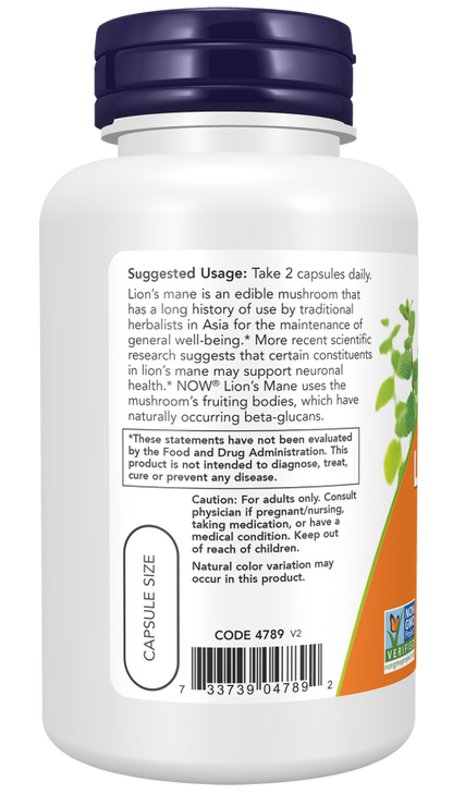 NOW Lion's Mane Capsules — product image 3 | FamiliaBoost