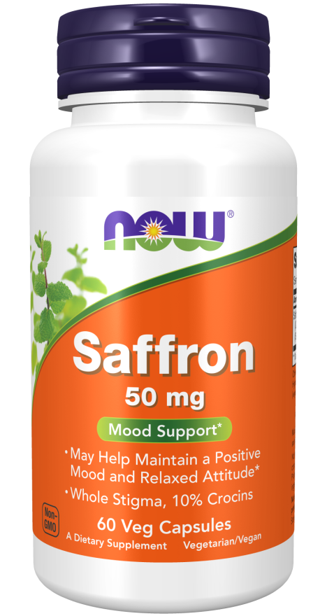 NOW Saffron 50mg Capsules | FamiliaBoost