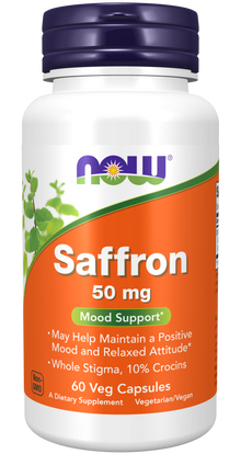 NOW Saffron 50mg Capsules | FamiliaBoost