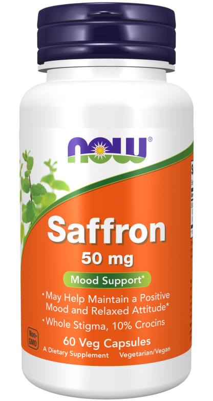 NOW Saffron 50mg Capsules | FamiliaBoost