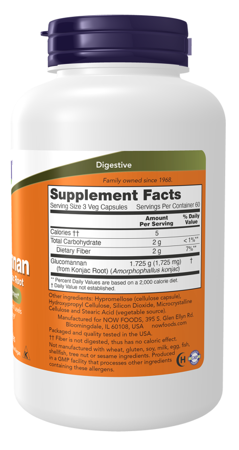 NOW Glucomannan Capsules — product image 2 | FamiliaBoost