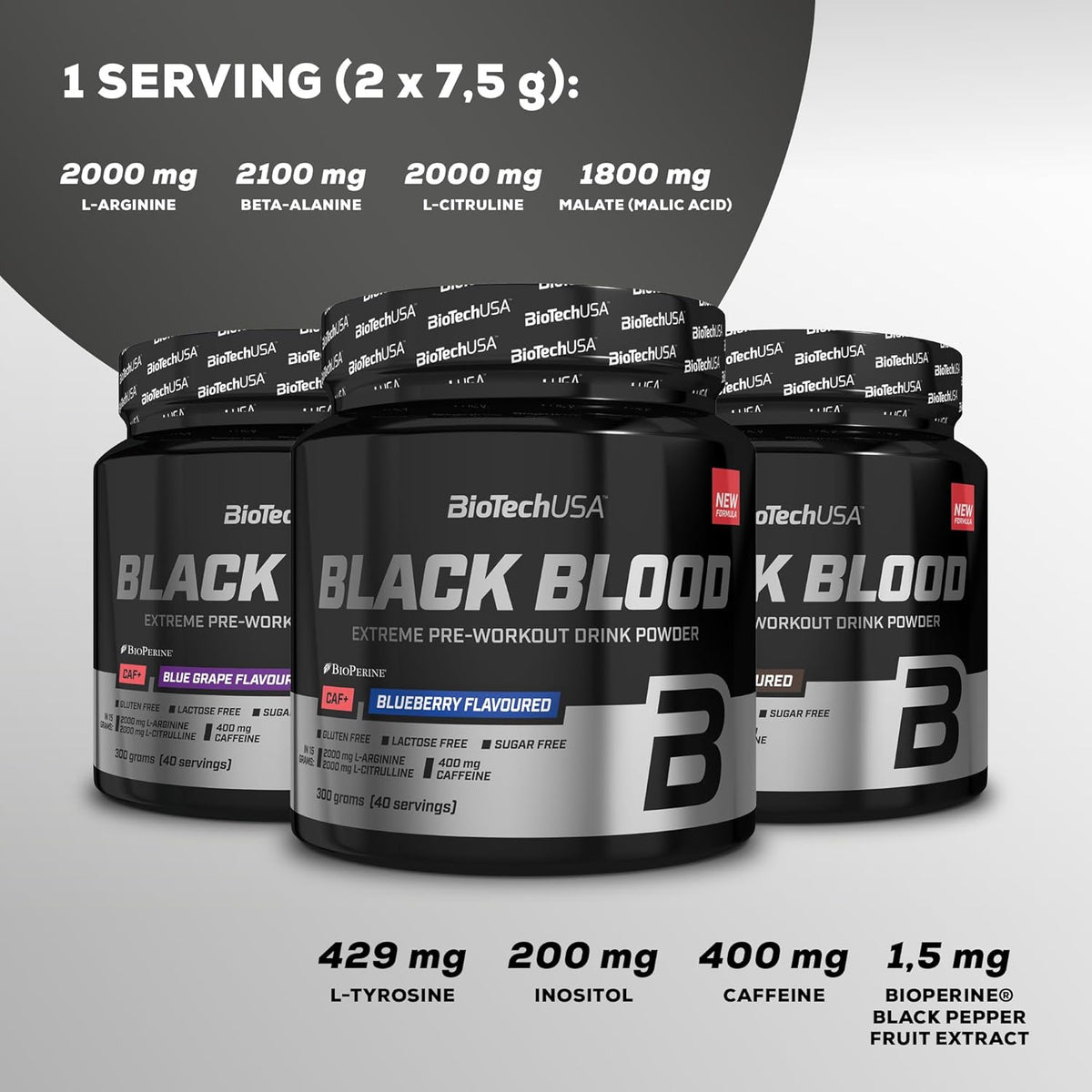BioTechUSA Black Blood CAF+ 300g | FamiliaBoost