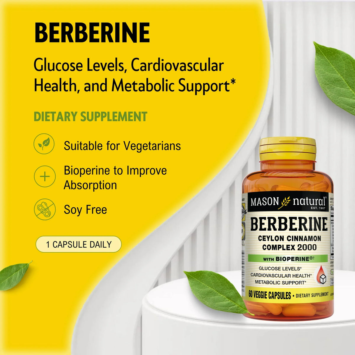 Mason Natural Berberine Ceylon Cinnamon Complex | FamiliaBoost