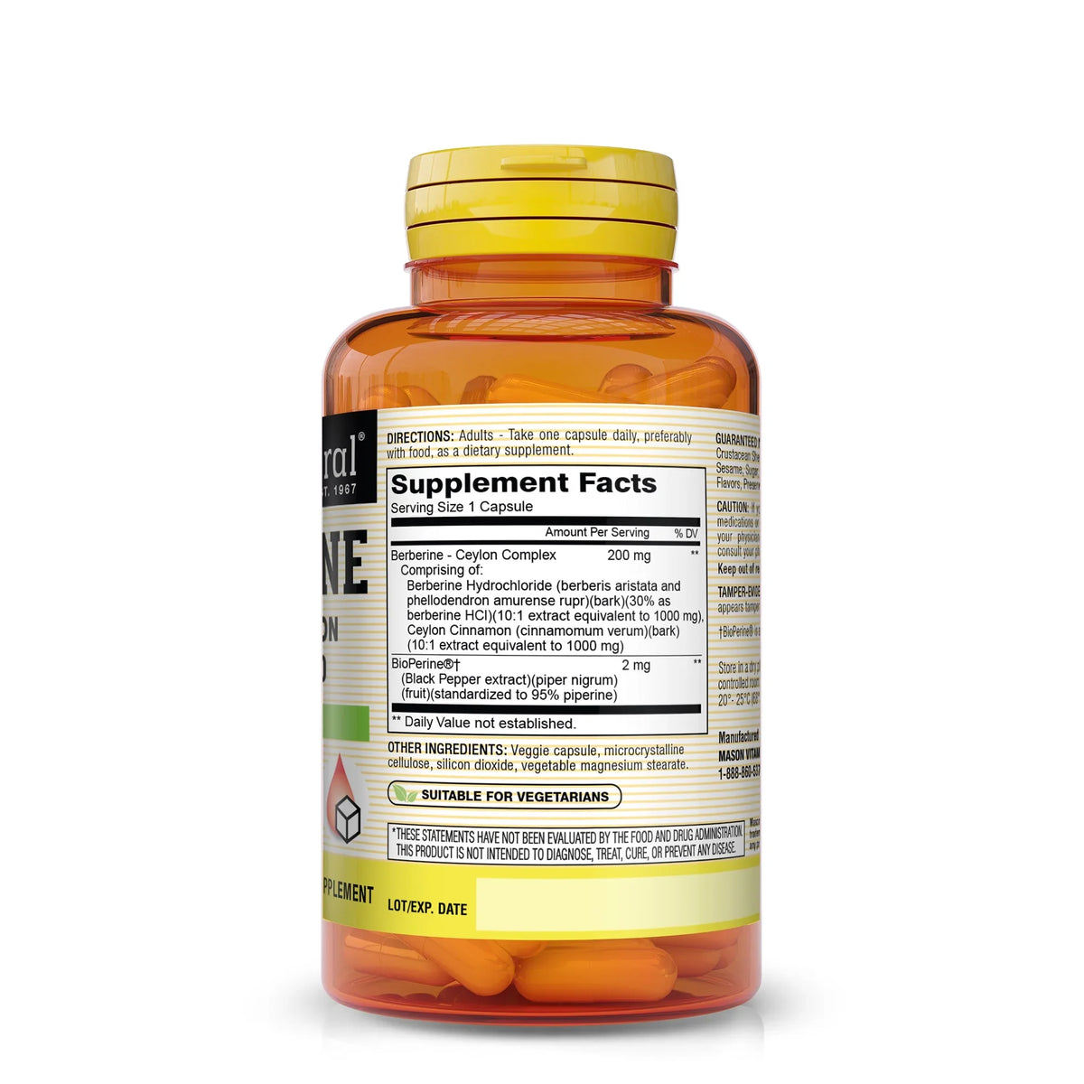 Mason Natural Berberine Ceylon Cinnamon Complex | FamiliaBoost