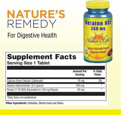 Nature's Life Betaine Hcl 648 mg | FamiliaBoost