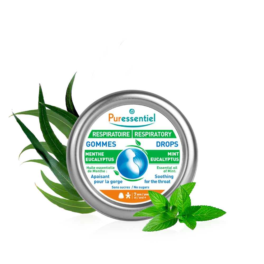 Puressentiel Respiratory Mint-Eucalyptus Respiratory Gums | FamiliaBoost