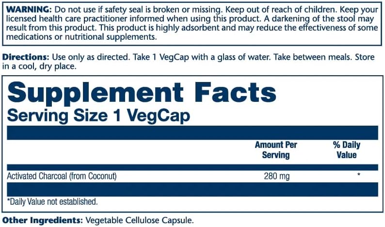 Solaray Activated Charcoal 280 mg | FamiliaBoost