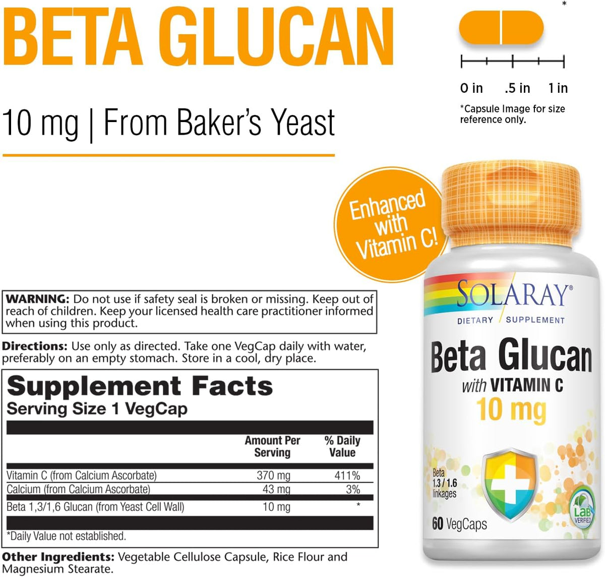 Solaray Beta Glucan & Vitamin C | FamiliaBoost