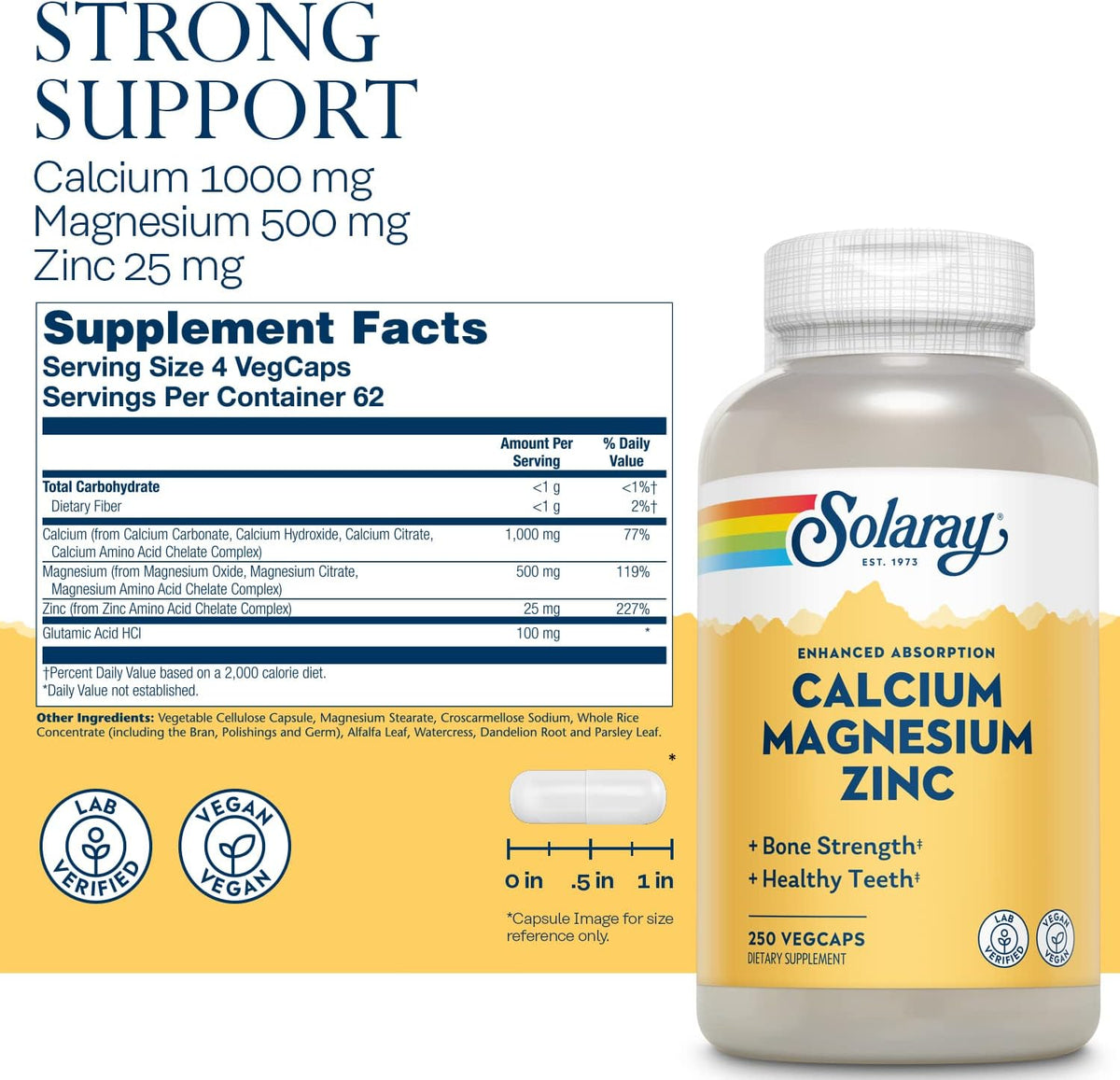 Solaray Calcium, Magnesium, Zinc | FamiliaBoost