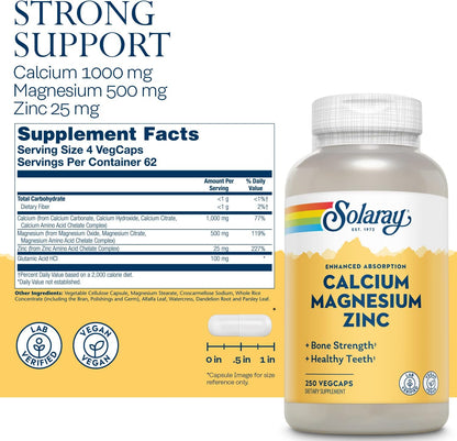 Solaray Calcium, Magnesium, Zinc | FamiliaBoost