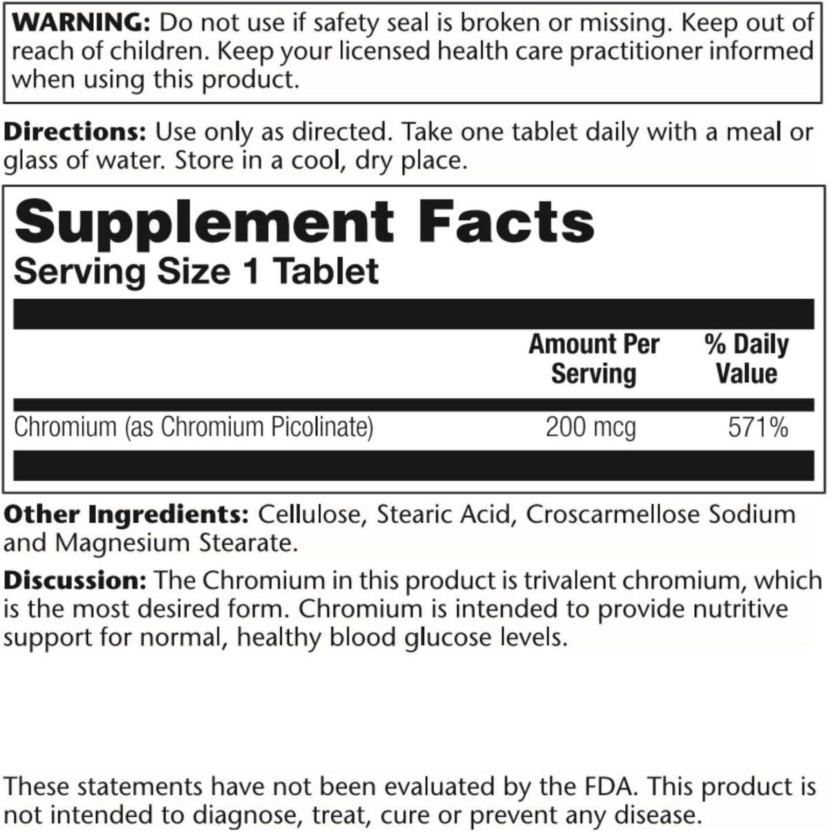 Solaray Chromium Picolinate 200 mcg | FamiliaBoost