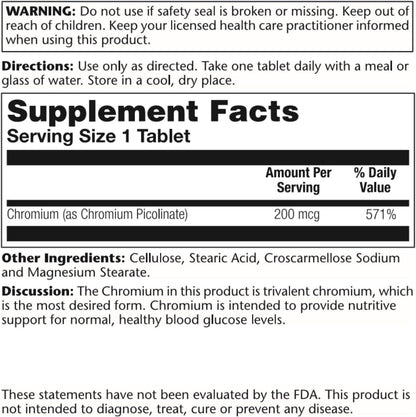 Solaray Chromium Picolinate 200 mcg | FamiliaBoost
