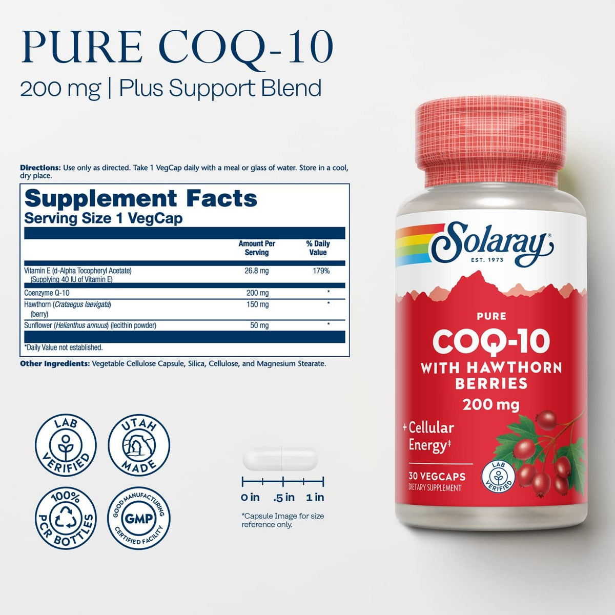 Solaray CoQ 10 - 200mg - Pure | FamiliaBoost