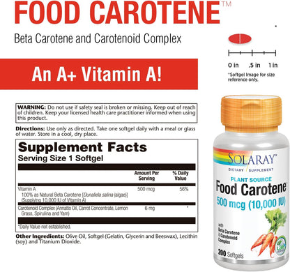 Solaray Food Carotene 500mcg | FamiliaBoost