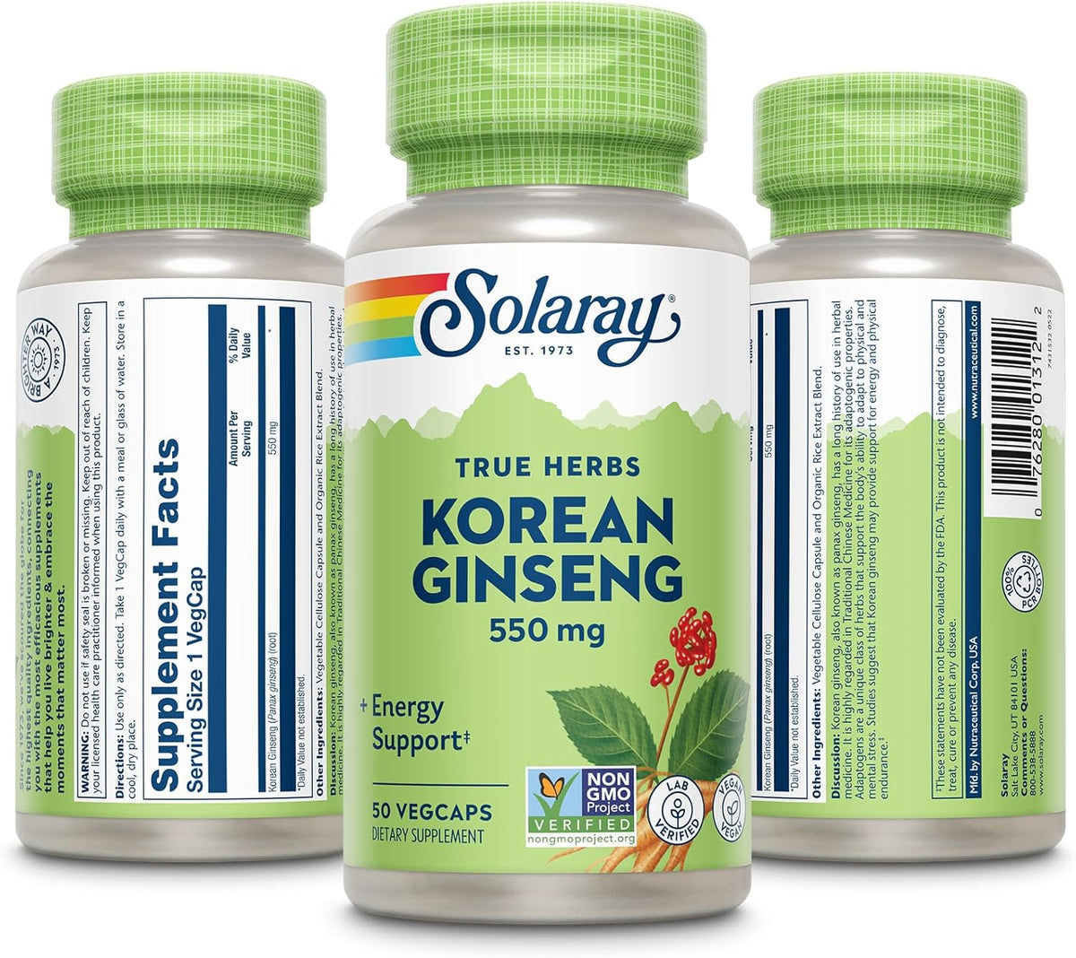 Solaray Ginseng Korean 550 mg | FamiliaBoost