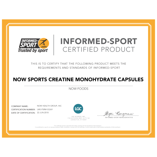 NOW Creatine Monohydrate Capsules — product image 5 | FamiliaBoost
