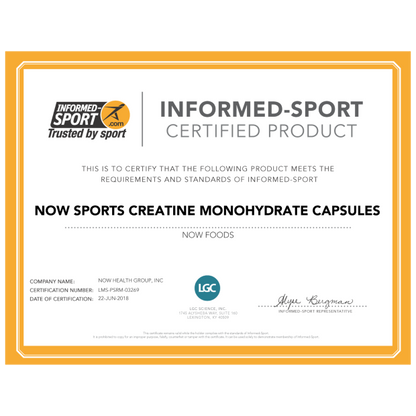 NOW Creatine Monohydrate Capsules — product image 5 | FamiliaBoost