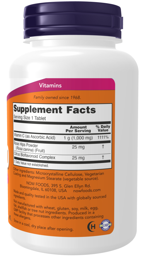 NOW C-1000 With Rose Hips Tablets — product image 2 | FamiliaBoost