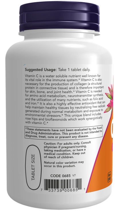 NOW C-1000 With Rose Hips Tablets — product image 3 | FamiliaBoost