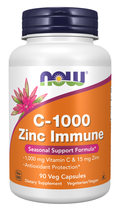 NOW C-1000 Zinc Immune Capsules | FamiliaBoost
