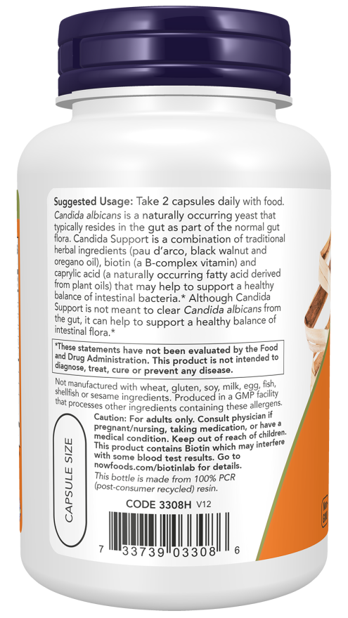 NOW Candida Support Veg Capsules — product image 3 | FamiliaBoost