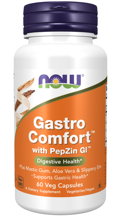 NOW Gastro Comfort With PepZin Veg Capsules | FamiliaBoost