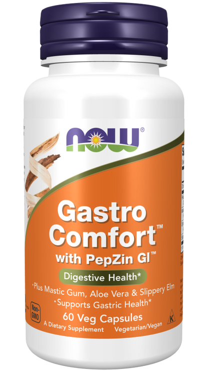 NOW Gastro Comfort With PepZin Veg Capsules | FamiliaBoost
