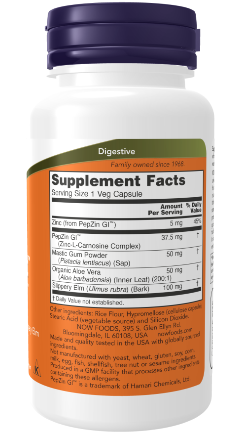 NOW Gastro Comfort With PepZin Veg Capsules — product image 3 | FamiliaBoost