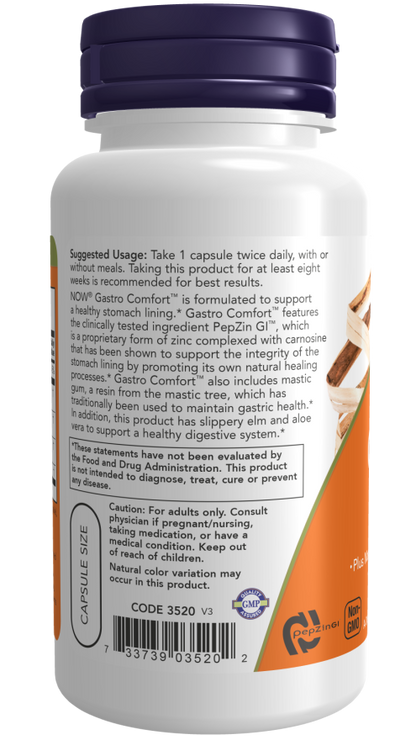 NOW Gastro Comfort With PepZin Veg Capsules — product image 4 | FamiliaBoost