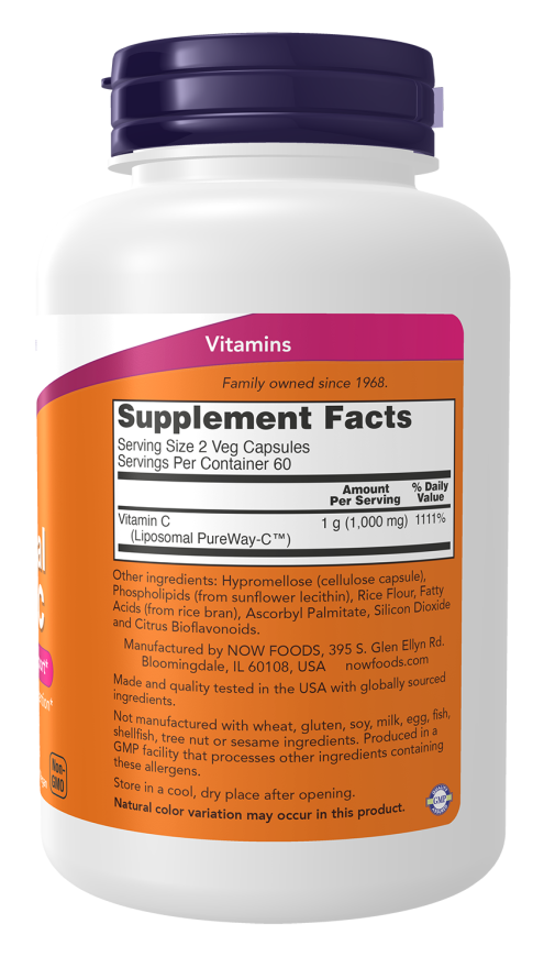 NOW Liposomal Vitamin C Capsules — product image 2 | FamiliaBoost