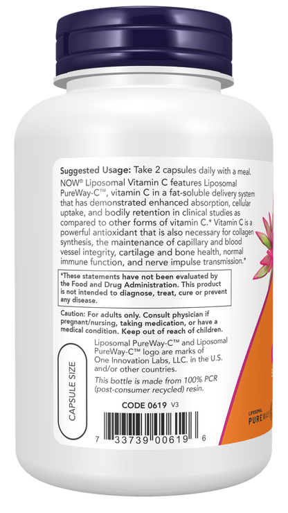 NOW Liposomal Vitamin C Capsules — product image 3 | FamiliaBoost