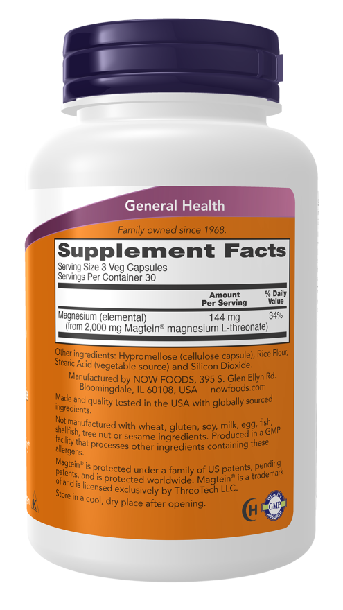 NOW Magtein Capsules — product image 2 | FamiliaBoost