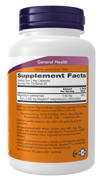 NOW Magtein Capsules — product image 2 | FamiliaBoost