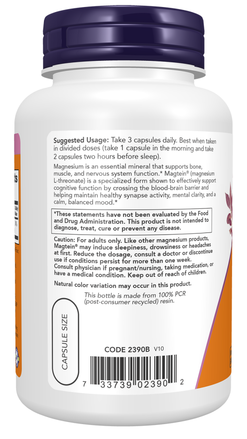 NOW Magtein Capsules — product image 3 | FamiliaBoost