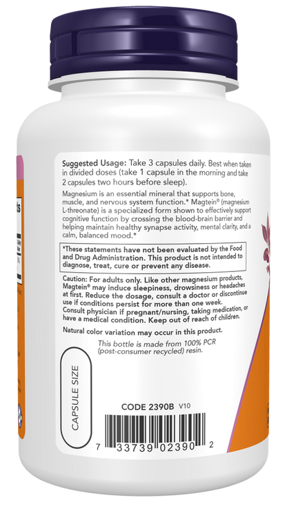 NOW Magtein Capsules — product image 3 | FamiliaBoost