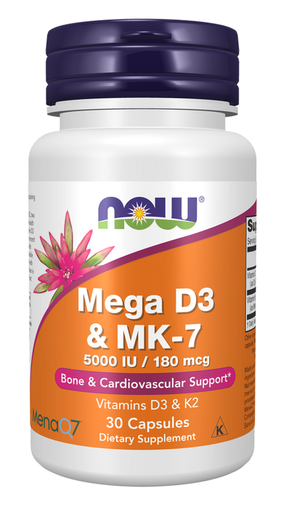 NOW Mega D3 & MK-7 Capsules | FamiliaBoost