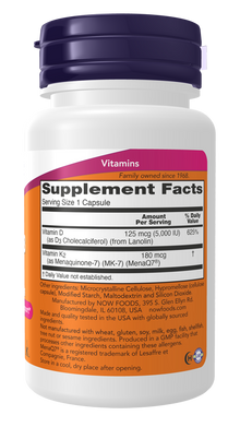 NOW Mega D3 & MK-7 Capsules — product image 2 | FamiliaBoost