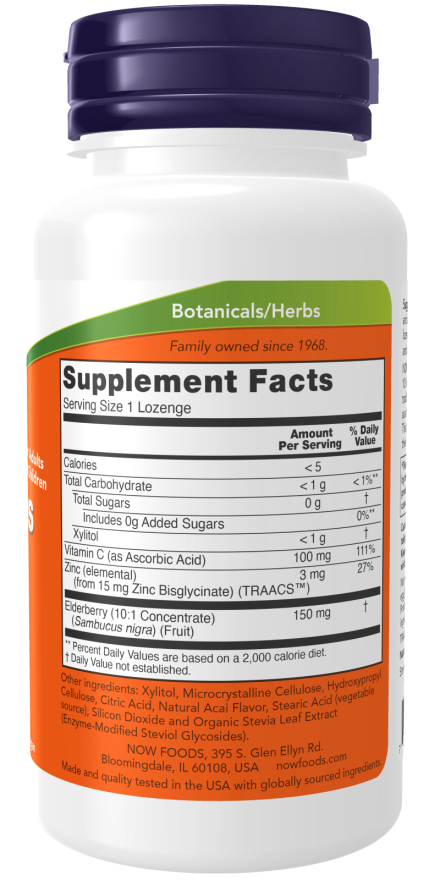 NOW Sambucus Zinc-C Lozenges — product image 2 | FamiliaBoost