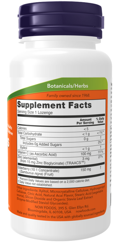 NOW Sambucus Zinc-C Lozenges — product image 2 | FamiliaBoost
