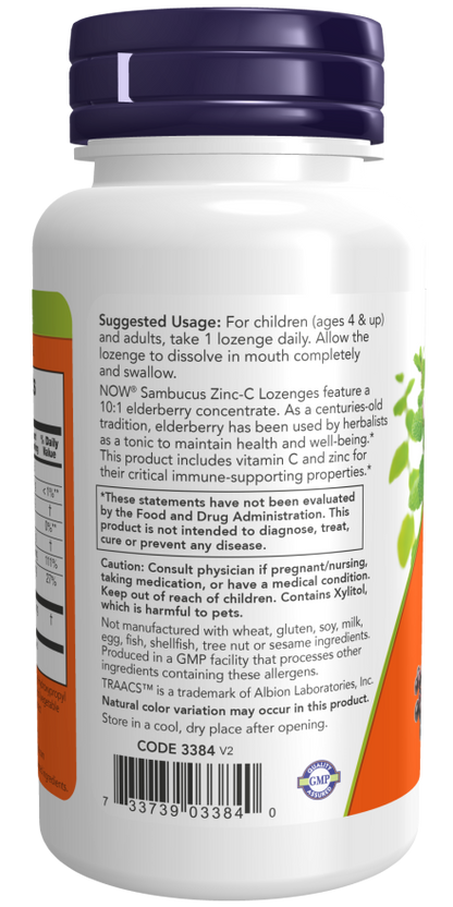 NOW Sambucus Zinc-C Lozenges — product image 3 | FamiliaBoost