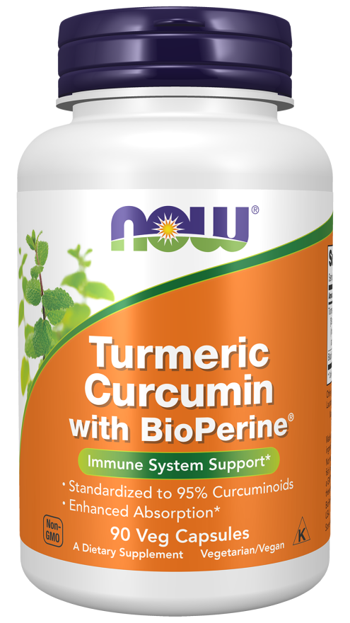 NOW Turmeric Curcumin with BioPerine Capsules | FamiliaBoost
